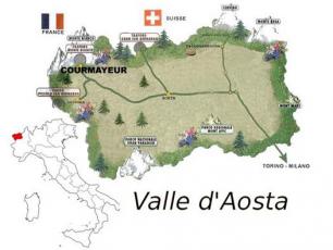 Courmayeur and Aosta Valley locations in Italy