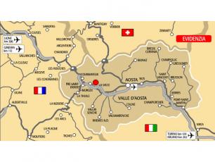 Aosta Valley and Courmayeur map