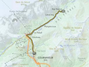 Courmayeur Ciclotour track - from Courmayeur to Val Ferret (Arnouva)