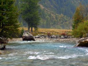 Fishing in the Dora Baltea river, Courmayeur