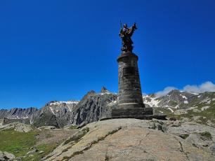 The Saint Bernard at the col, Aosta Valley, Italy