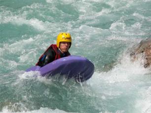 Hydrospeed down the Dora Baltea River in the Aosta Valley