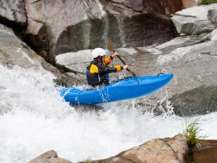 Dora Baltea River in a Kayak