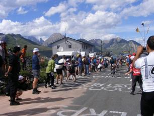Cycling Race on Col du Petit Saint Bernard