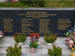 Mont Blanc Tunnel Homage to the victims in 1999